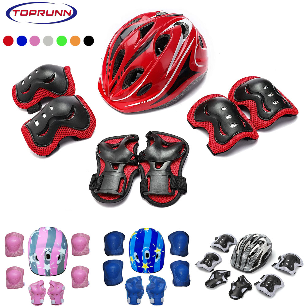 Cycling Gear Of The Year - หมวกกันน็อคจักรยานเด็กเข่าข้อศอกแผ่นรองข้อมือ,หมวกกันน็อคเด็กวัยหัดเดินพร้อมชุดอุปกรณ์ป้องกัน,สําหรับจักรยานขี่จักรยานสเก็ตบอร์ดสกู๊ตเตอร์สเก็ต