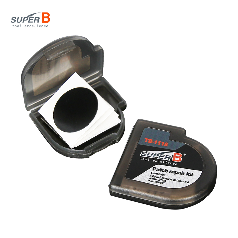 Bike Tube Repair Kit - Super B TB-1118 6ชิ้นแผ่นซ่อมจักรยานเสือภูเขาจักรยานเสือหมอบแบบพกพาไม่ติดกาวแห้งเร็วยางชุดกล่องเครื่องมือซ่อมรถจักรยาน