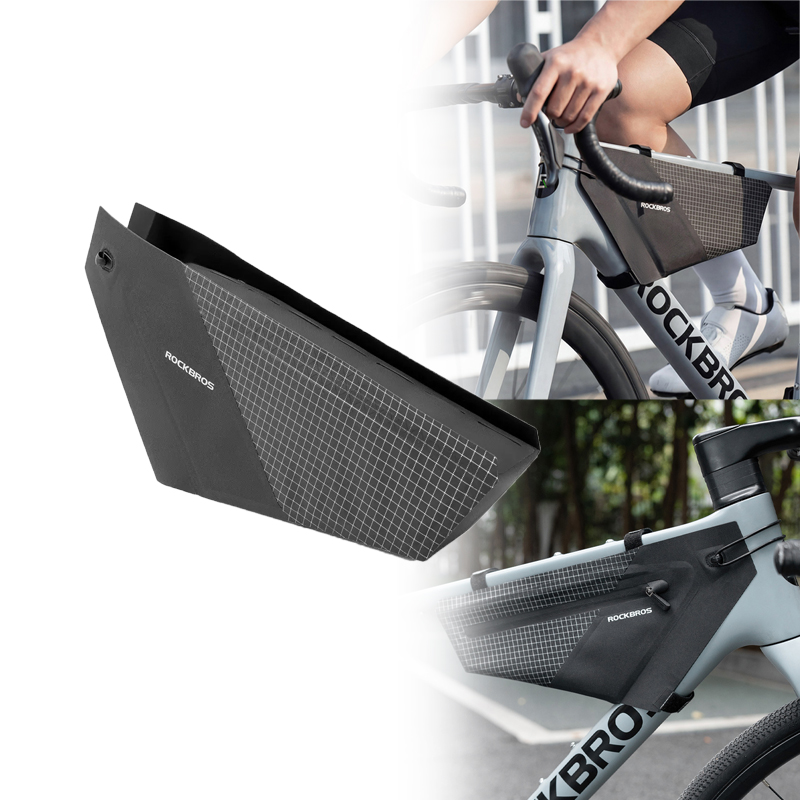 Cycling Gear Travel Bag - กระเป๋าจักรยานสำหรับปั่นจักรยานกลางแจ้ง ความจุขนาดใหญ่ สำหรับจักรยานเสือภูเขาและจักรยานถนน กระเป๋าทรงสามเหลี่ยม กระเป๋าใส่ของ กระเป๋าใส่เครื่องมือ