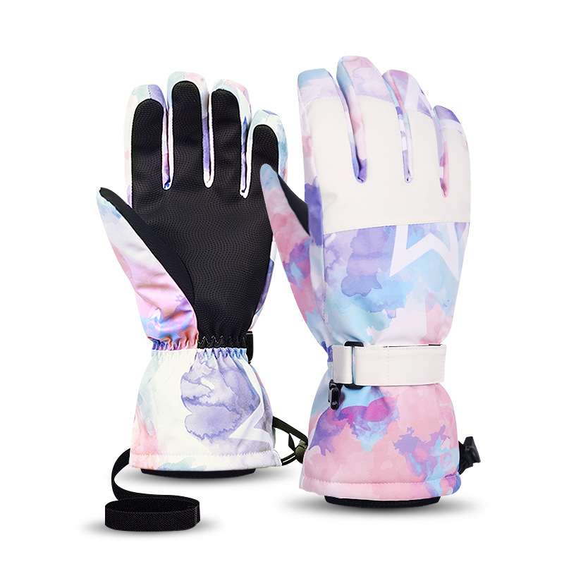 Cycling Gear Cold Weather - ถุงมือปั่นจักรยานฤดูหนาว ถุงมือกันลื่น หน้าจอสัมผัสได้ กันน้ำ ถุงมือกันหนาว สำหรับเล่นสกี