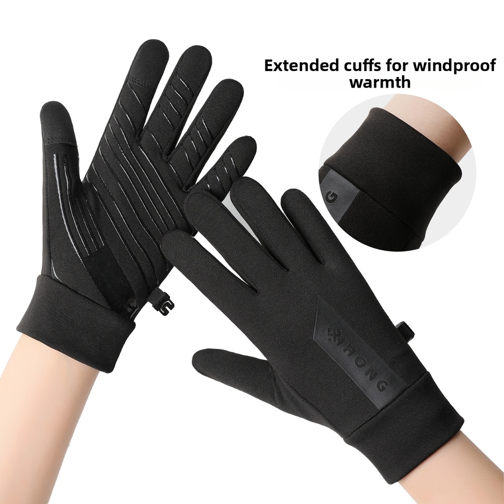 Cycling Gear Cold Weather - ถุงมือหน้าจอสัมผัสฤดูหนาวสำหรับผู้ชายและผู้หญิง - ถุงมือกันลมกันน้ำกันลื่นสำหรับกีฬากลางแจ้งอุปกรณ์สภาพอากาศหนาวเย็น