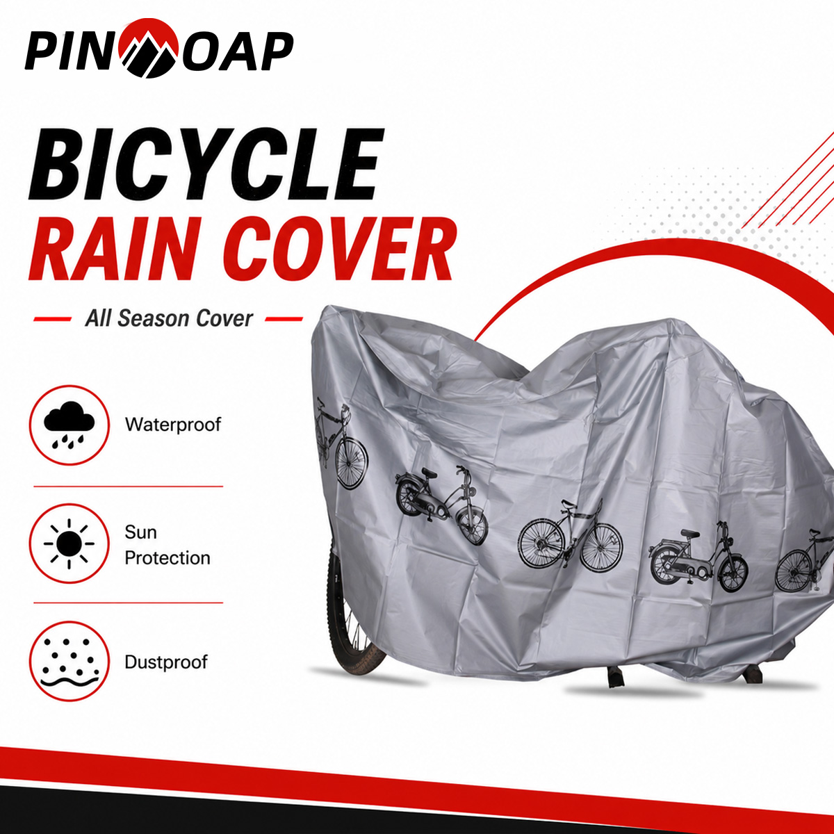 Cycling Gear Travel Bag - PINMOAP ผ้าคลุมจักรยานกันฝนอเนกประสงค์ กันน้ำ สำหรับจักรยานกลางแจ้ง ป้องกันฝุ่น ทนต่อรังสียูวี