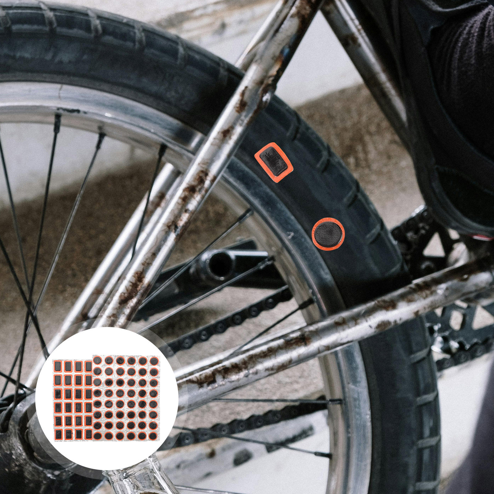Bike Tube Repair Kit - ชุดซ่อมยางจักรยาน 2 แผ่น วัสดุแข็งแรง สำหรับจักรยานเสือภูเขาและจักรยานถนน แผ่นปะยางไม่ต้องใช้กาว