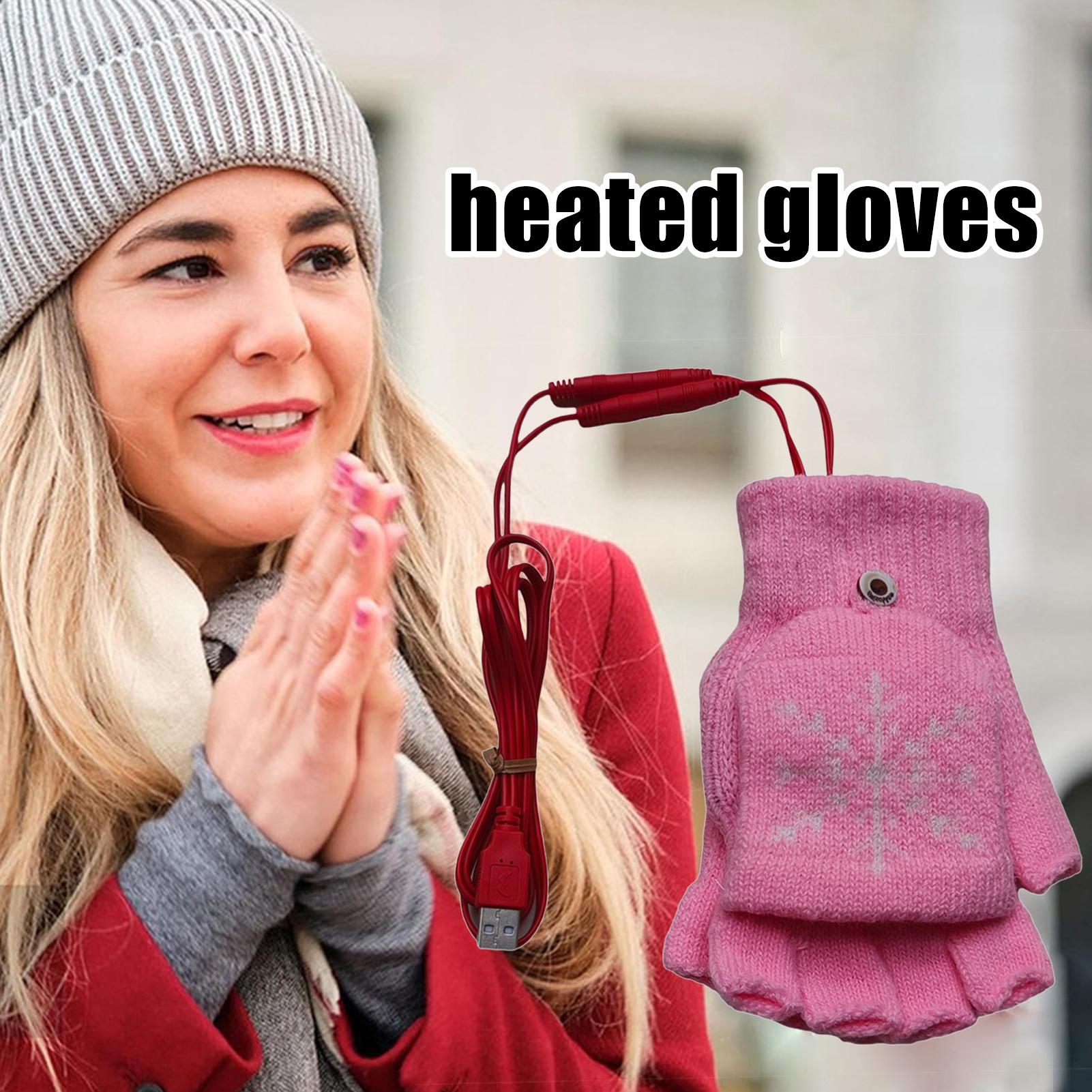 Cycling Gear Cold Weather - ถุงมืออุ่นแบบไม่มีนิ้ว ถุงมืออุ่นแบบ USB สำหรับขี่มอเตอร์ไซค์ อุปกรณ์ฤดูหนาว ที่อุ่นมือ