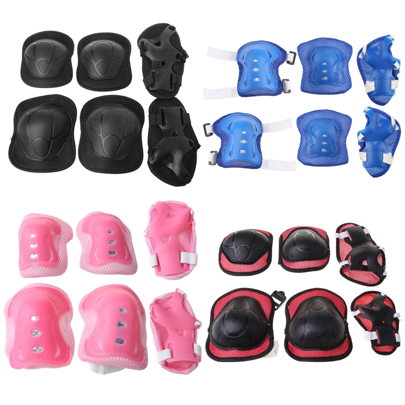Cycling Gear Kids - ชุดอุปกรณ์ป้องกันเด็ก 6 ชิ้น ชุดสนับเข่าสำหรับเด็กเล็ก พร้อมสนับข้อศอกและสนับข้อมือ 3