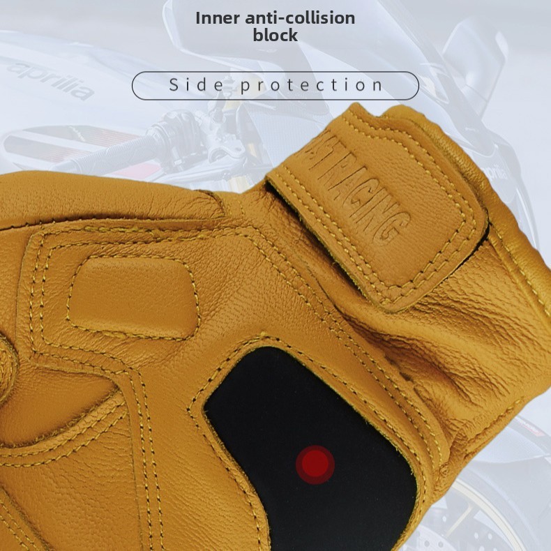 ถุงมือหนังสำหรับขี่มอเตอร์ไซค์ - Yellow Cycling Gear บทวิจารณ์และราคา