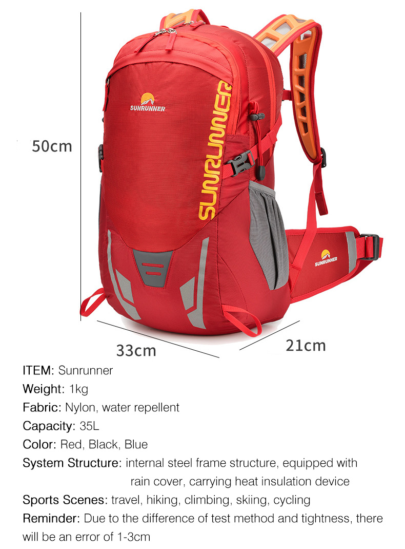 35L กระเป๋าเป้สะพายหลังเดินป่า - Cycling Gear Travel Bag บทวิจารณ์และราคา