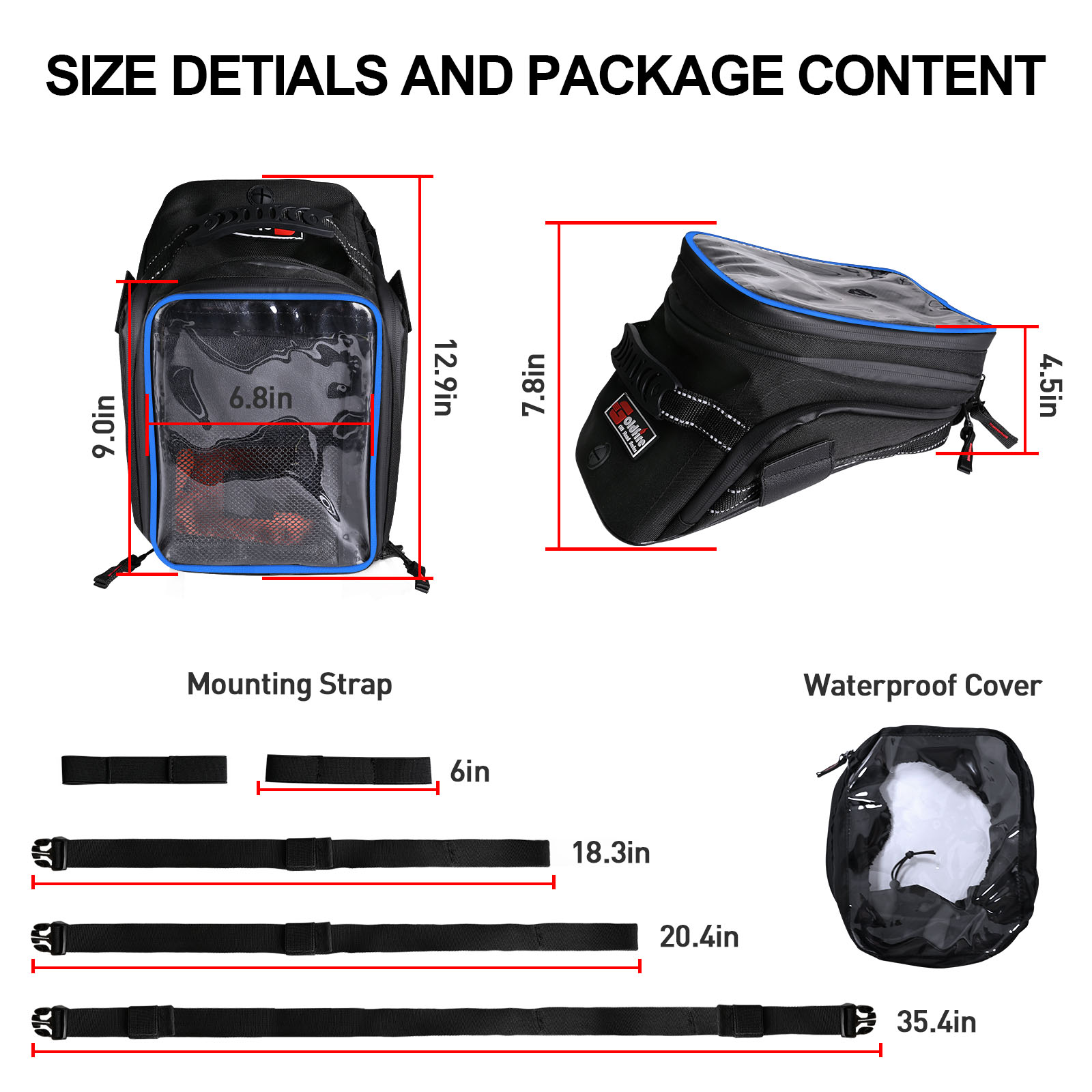 กระเป๋าแทงค์มอเตอร์ไซค์แบบขยาย - Cycling Gear Travel Bag บทวิจารณ์และราคา